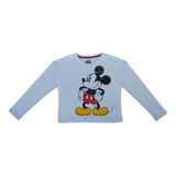 Polera Manga Larga Niña Mickey Solved Blanco Disney