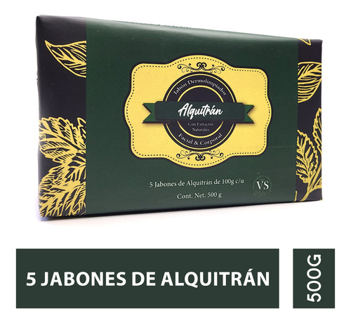 5 Pz Jabón Natural Alquitrán Hulla, 100g (caspa, Psoriasis)