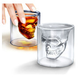 Vaso Calavera Whisky 13cm Grande Vidrio Doble