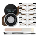 Anglicolor Kit De Sellos Para Cejas, Plantilla De Estampado 