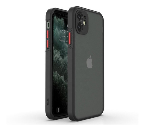 Funda Compatible Con iPhone Protector Cámara Mate Uso Rudo