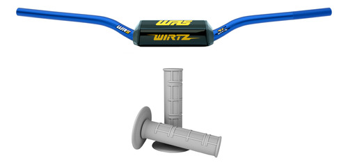 Manubrio Wr5 28mm Alto Azul + Puños Grises Wirtz