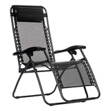 Silla Camastro Plegable Gravedad Cero Playa Alberca Portatil Color Negro