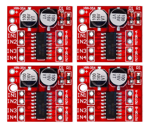 4 Piezas Puente H Mx1508 Mini L298n Doble Pwm Driver Motor