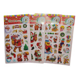 Stickers Autoadhesivos Navideños Infantiles X 4 Blister