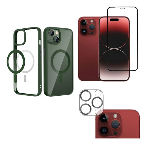 Capinha Case Magnétic Luxo Para iPhone 11promax + 3d Kit3em1