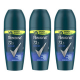 Desodorante Roll-on Rexona 50ml Masculino Active - Kit C/3un