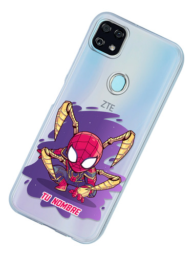 Funda Para Zte Spiderman Marvel Personalizada Tu Nombre