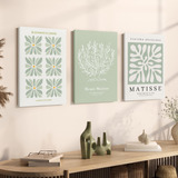 Set X3 Cuadros Boho Matisse Bauhaus Aura - 30x45 - Canvas D