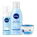 Kit Nivea _ Mouse Limpeza + Leite Tônico + Creme Hidratante