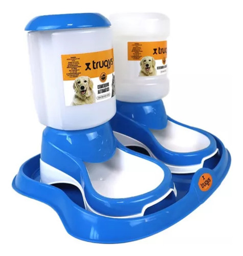 Kit Comedouro Bebedouro Automático Pote Para Cães Gatos