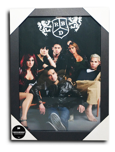 Quadro Banda Rebeldes Rbd Pop Latino C/ Moldura E Acetato A4