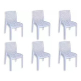 Combo 6 Sillas Sillon Perla Reforzado  Mascardi Blanca