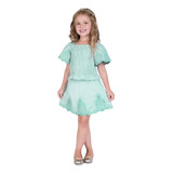 Conjunto Milon Infantil Menina Lindo Princesa Verde Luxo