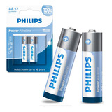 2 Pilhas Alcalinas Aa Ecologicamente Corretas Philips Power