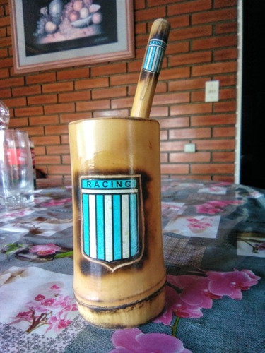 Mate De Madera Motivo Racing Club Impecable