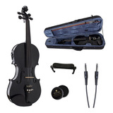 Violin 4/4 Cecilio Cvnae Electro Acústico Color Negro Metalizado