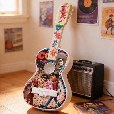 Guitarra Infantil Coco Diseño Único Aprendizaje Divertido Blanco