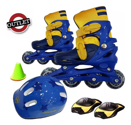 Rollers Infantil Boca Juniors Extensible S M L + Protección