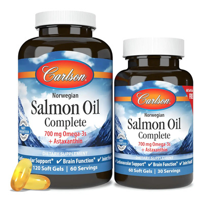 Aceite de Salmón Noruego Carlson Labs Omega 3 Capsulas 180 Unidades | Envío gratis