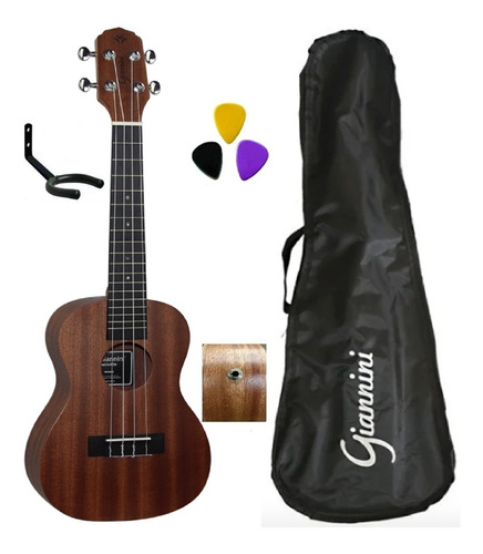 Ukulele Elétrico Giannini Guk23ws Capa, Palheta E Suporte