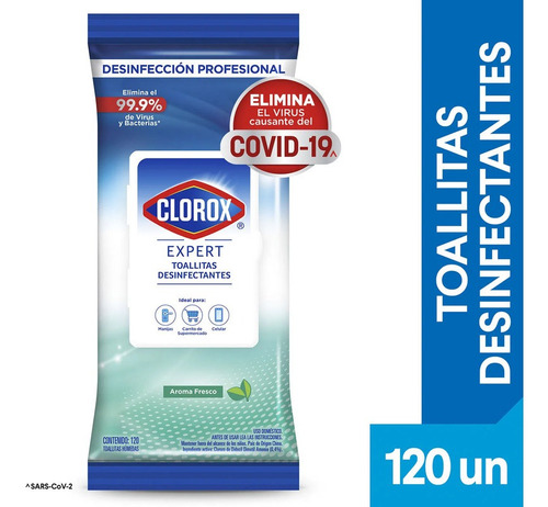 Toallita Desinfectante Expert Clorox  120 (1uni)super