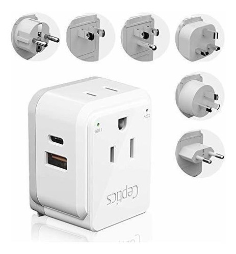 World   Plug Adapter Travel Set, Safe Dual Usb  Usbc 3....