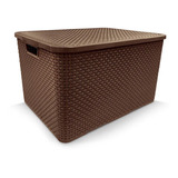 Cesta Organizadora Cozinha Closet Gaveta Rattan 15l Marrom