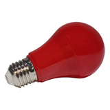 Kit 6 Lâmpada Bulbo Led 7w A60 Colorida Decorativa E27 Biv Cor Da Luz Vermelho