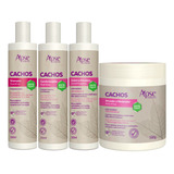 Kit Apse Cachos Shampoo Condicionador Gelatina Ativador