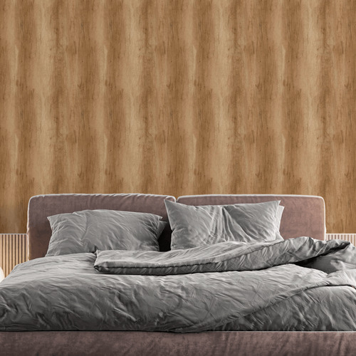 Papel De Parede Adesivo Bege Liso Madeira Quarto 2m
