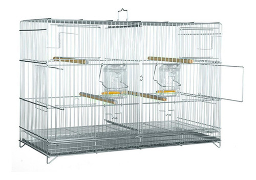 Gaiola Criadeira Trinca Ferro Canário E Similares Prata 046b