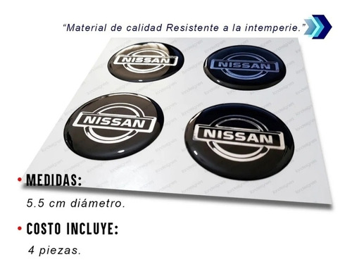 Centros De Rin Nissan, Emblemas Resinados, 4 Piezas.  Foto 2