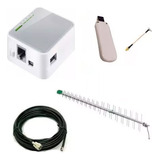 Kit Completo Internet Rural Wifi Antena + Cabos + Modem 3g