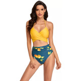 Traje De Baño Mujer Bikini Dos Piezas Lima Amarillo