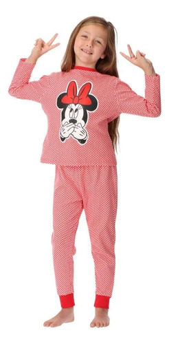 Pijama Algodón Minnie Caffarena Talla 4 Color Rojo 30883