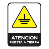 Cartel Advertencia Atencion Puesta Tierra 22x28 Alto Impacto