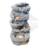 Fuente De Agua Gigante 50cm Cascada De Piedras + Leds Zn Ct