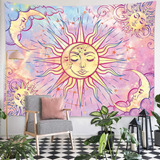 Tapices De Pared Manta Rosa Diseño De Sol Y Luna 150x130cm