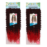 Combo 2 Cabelos Bio Orgânico Cacheado Afro Crochet Braids Cor Californiana Vermelho T1b/red