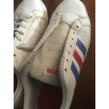 Zapatillas De Cuero adidas Usadas 7 1/2 Usa Blancas Buenas