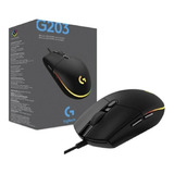 Mouse De Juego Logitech  G Series Lightsync G203 Negro- Flex