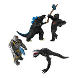 Godzilla Vs Mecha Kong Figuras Bootleg Set 4pz Articulados.