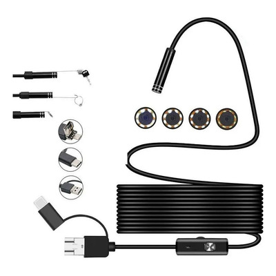 Camara Endoscopio 5 Metros Semirigido 3 En 1 (usb-v8-tipo C) | Envío gratis