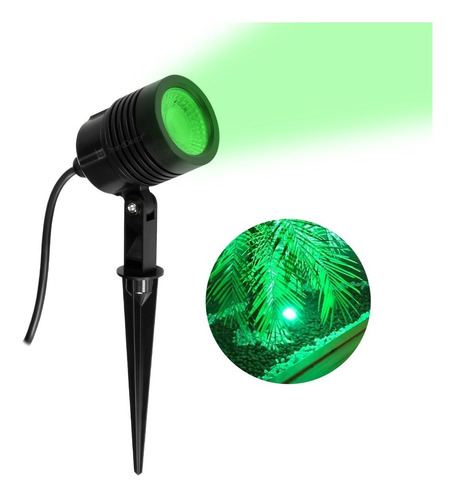 Refletor Espeto Noir Led Jardim Ip65 Taschibra 6w Luz Verde