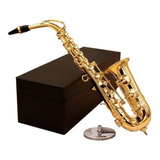 Saxofón Miniatura + Atril + Caja - Colección Regalo