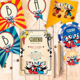 Kit Imprimible Cuphead Decoración Candy Bar Invitación W27