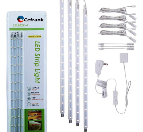 Juego De 4 Barras De Luz Led Para Vitrina 40 [u]