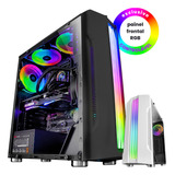 Gabinete Gamer Preto Led Rgb Frontal Rgb Triplo Controlável Mid Tower Torre Lateral Em Acrílico Mini-itx Micro-atx Atx Usb 3.0 Cabe Até 5 Fans - Ciclo Digital