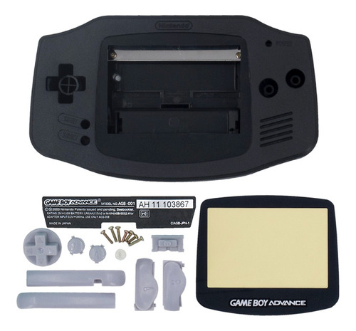 Carcasa Para Game Boy Advance (gba) Color Solido Negro